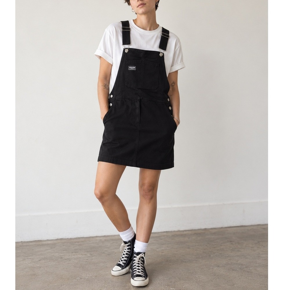 Wildfang NEW Black Utility Skirt Overalls S Androgynous Modern Minimalist Skater